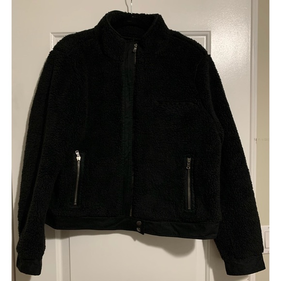 Black Sherpa Bomber Jacket - Picture 3 of 8